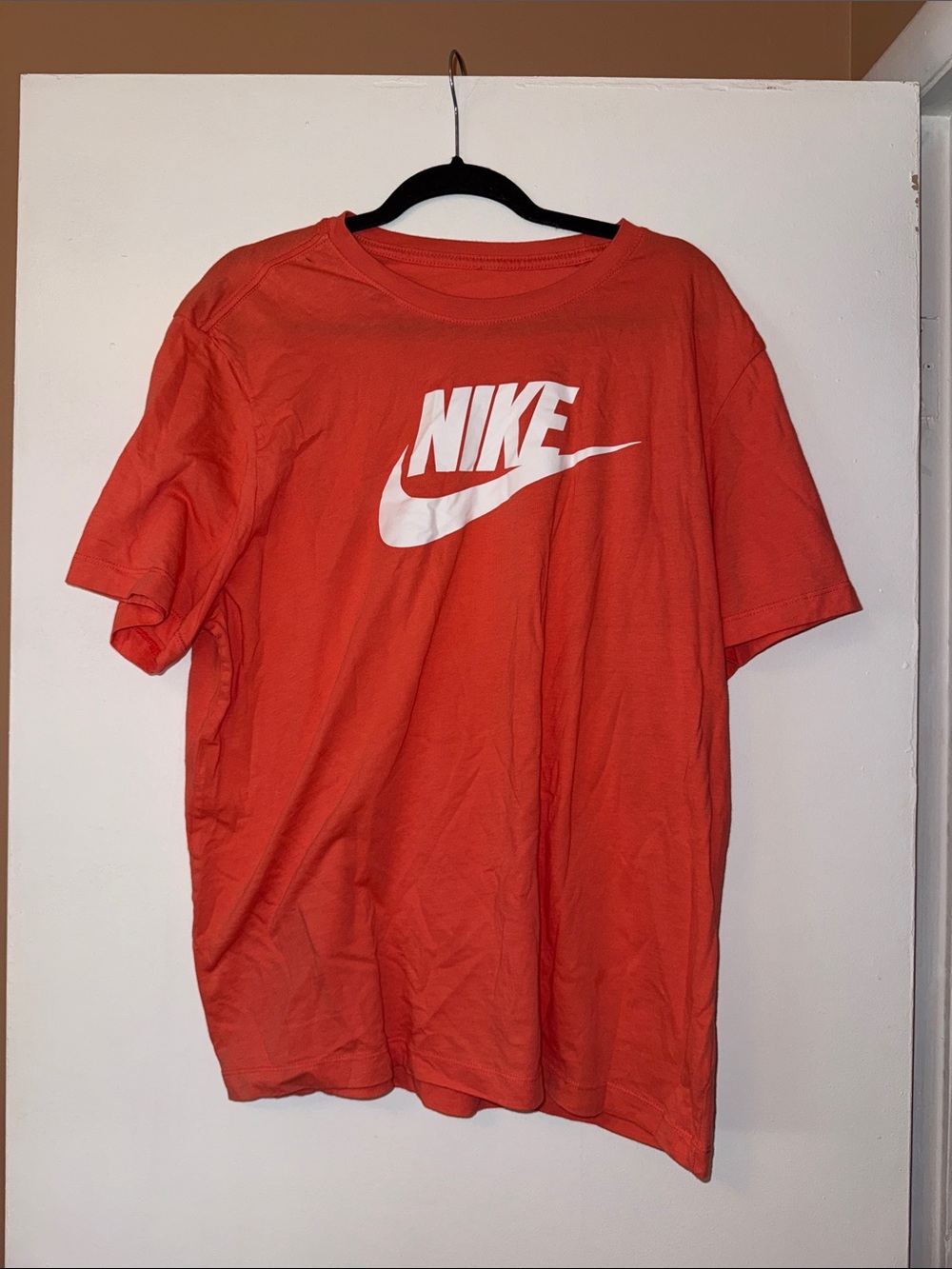 Nike Orange Short Sleeve Tee with White Swoosh